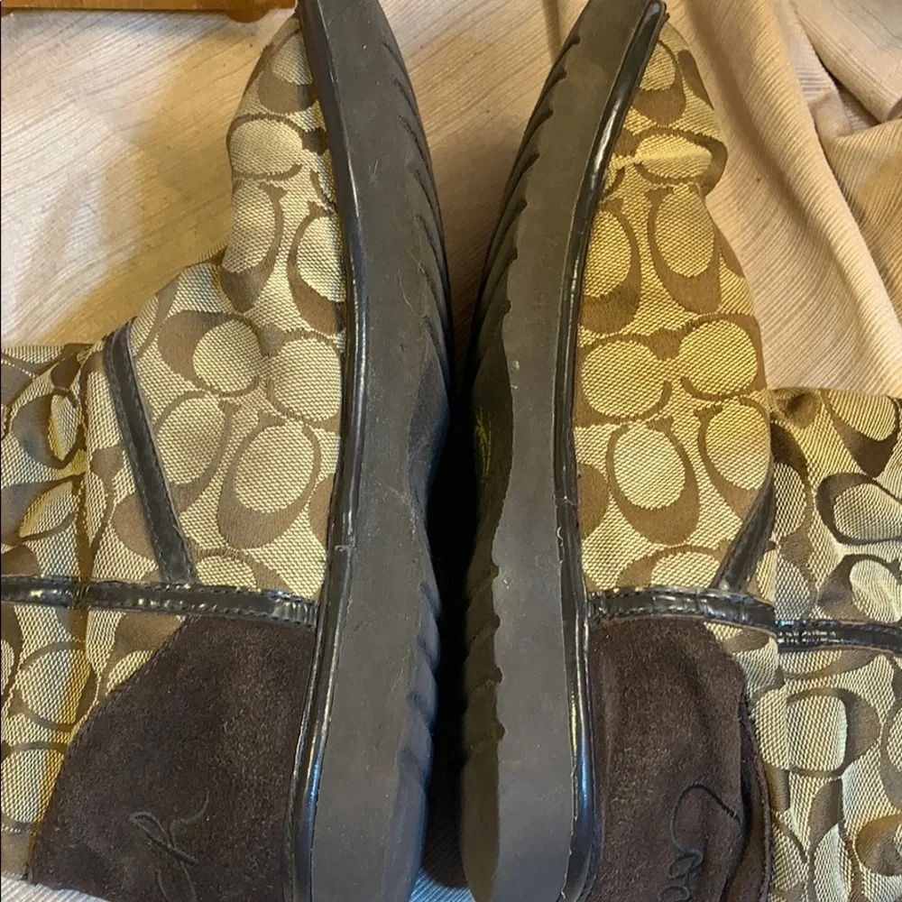 Coach Nikole shearling leather classic logo patter